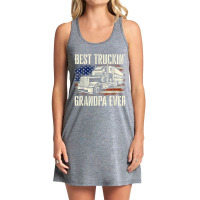 Best Truckin' Grandpa   Big Rig Semi Truck Driver Trucker T Shirt Tank Dress | Artistshot