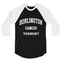 Burlington Vermont Vt Vintage State Athletic Style Premium T Shirt 3/4 Sleeve Shirt | Artistshot