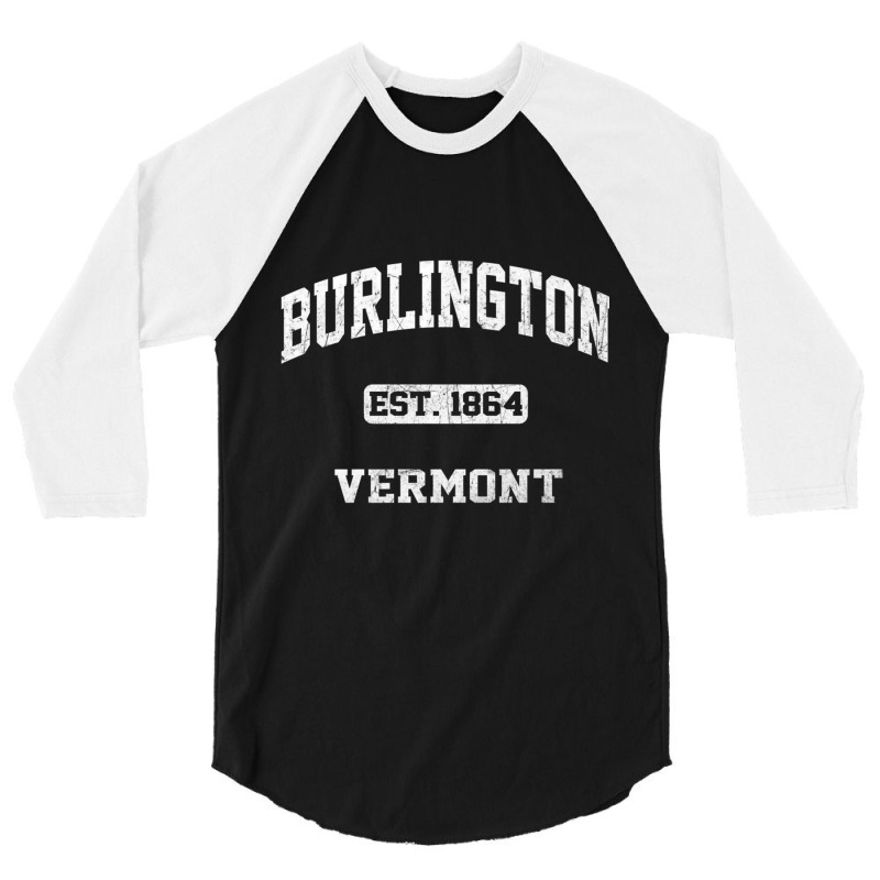 Burlington Vermont Vt Vintage State Athletic Style Premium T Shirt 3/4 Sleeve Shirt | Artistshot