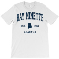 Womens Bay Minette Alabama Al Vintage Athletic Navy Sports Design V Ne T-shirt | Artistshot