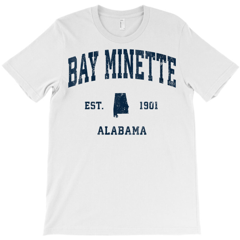 Womens Bay Minette Alabama Al Vintage Athletic Navy Sports Design V Ne T-Shirt by cm-arts | Artistshot