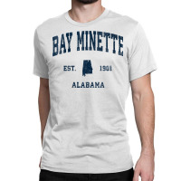 Womens Bay Minette Alabama Al Vintage Athletic Navy Sports Design V Ne Classic T-shirt | Artistshot