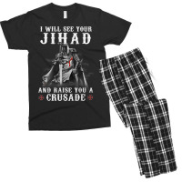 Christian Warrior Knight Templar Raise You A Crusader T Shirt Men's T-shirt Pajama Set | Artistshot