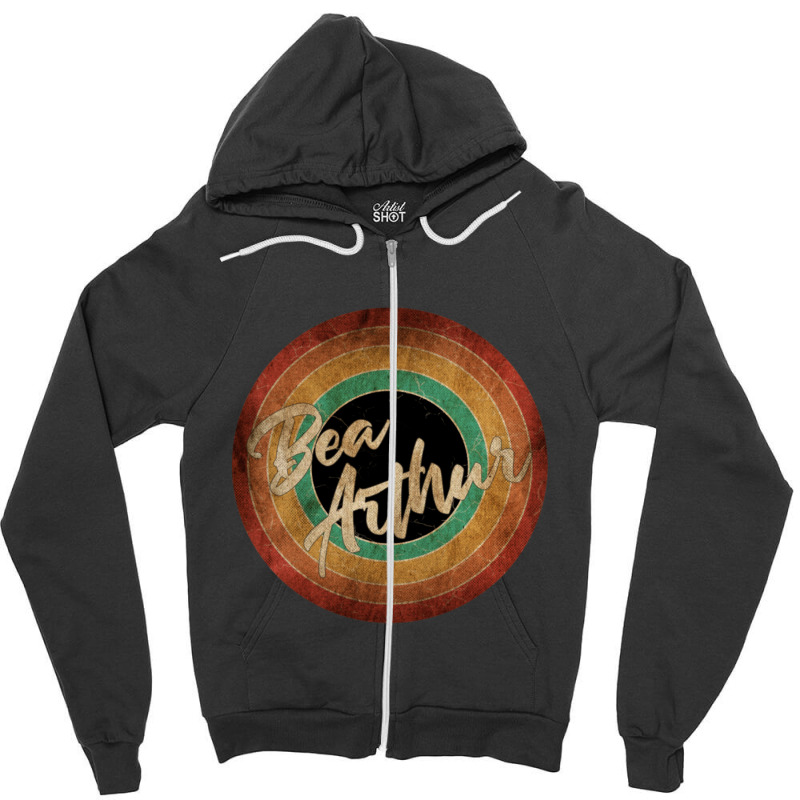 Bea Arthur Vintage Circle Art Zipper Hoodie | Artistshot