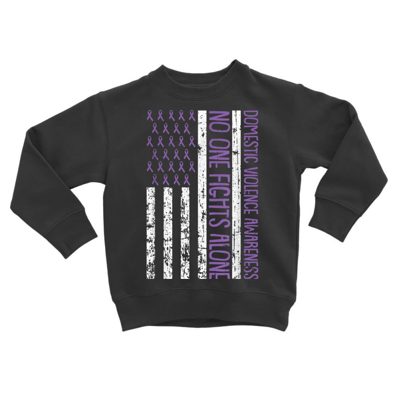 No One Fight Alone American Flag Domestic Violence Awareness T Shirt Toddler Sweatshirt by cm-arts | Artistshot