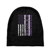 No One Fight Alone American Flag Domestic Violence Awareness T Shirt Baby Beanies | Artistshot