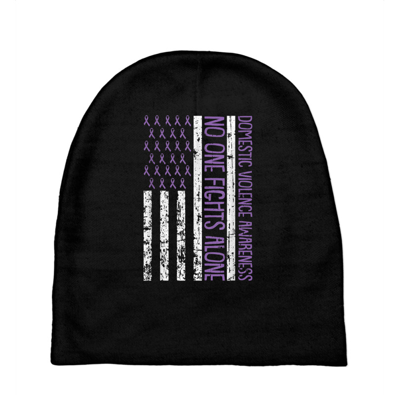 No One Fight Alone American Flag Domestic Violence Awareness T Shirt Baby Beanies by cm-arts | Artistshot