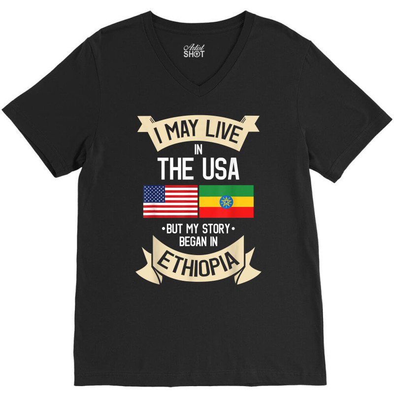 Ethiopian Ethiopia T Shirt Gift For Ethiopian People V-Neck Tee by cm-arts | Artistshot