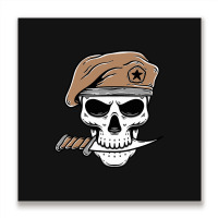 Skull Soldier Army With Knife, Skull Soldier Army With Knife Art, Skul Metal Print Square | Artistshot