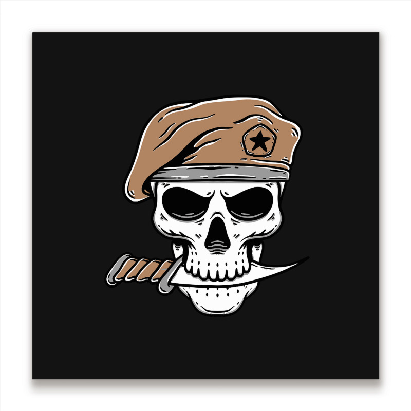 Skull Soldier Army With Knife, Skull Soldier Army With Knife Art, Skul Metal Print Square | Artistshot