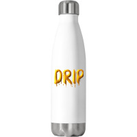 Drippy Yellow Drippin Letters Streetwear Hip Hop Tees Tops T Shirt Stainless Steel Water Bottle | Artistshot