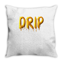 Drippy Yellow Drippin Letters Streetwear Hip Hop Tees Tops T Shirt Throw Pillow | Artistshot