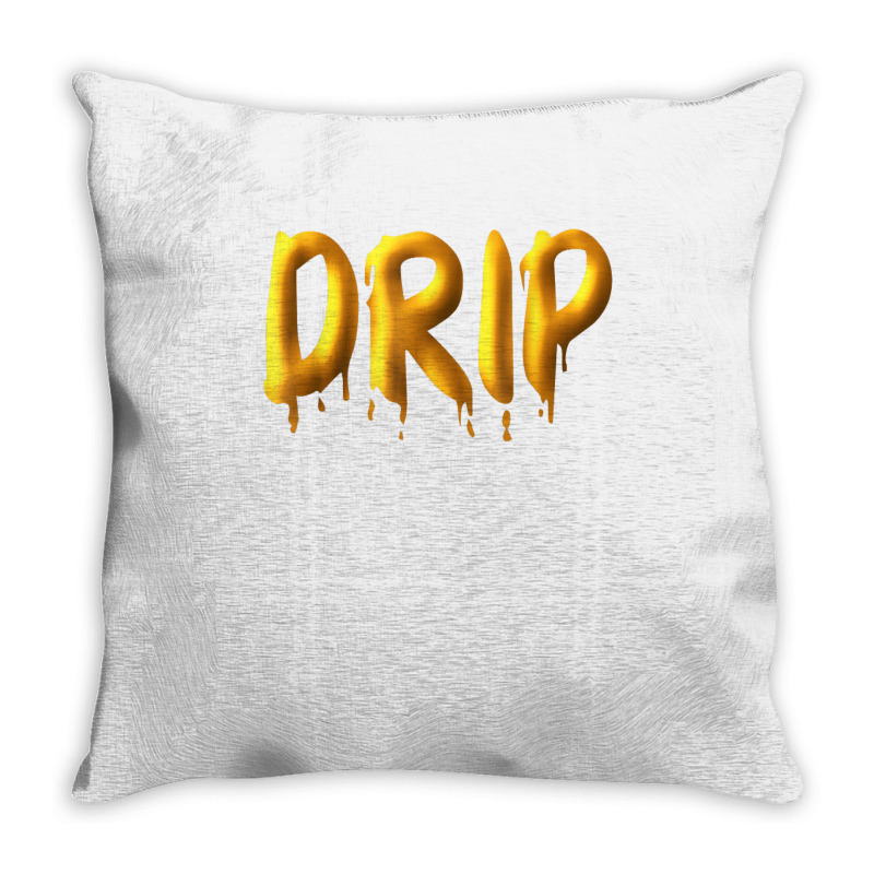 Drippy Yellow Drippin Letters Streetwear Hip Hop Tees Tops T Shirt Throw Pillow | Artistshot