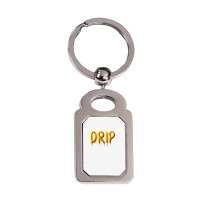 Drippy Yellow Drippin Letters Streetwear Hip Hop Tees Tops T Shirt Silver Rectangle Keychain | Artistshot