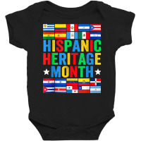 Latin Countries Flag Hispanic Heritage Month Latino Pride T Shirt Baby Bodysuit | Artistshot