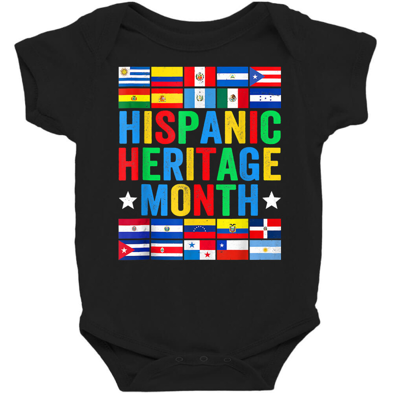 Latin Countries Flag Hispanic Heritage Month Latino Pride T Shirt Baby Bodysuit by cm-arts | Artistshot