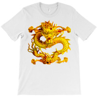 Fearless Golden Chinese Dragon Silhouette T Shirt 3d Effect T-shirt | Artistshot