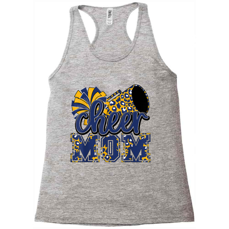 Cheer Mom Navy Leopard Cheer Poms & Megaphone T Shirt Racerback Tank by cm-arts | Artistshot