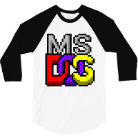 Ms Dos Retro Operating System Computer Gifts   It Tech Geek T Shirt 3/4 Sleeve Shirt | Artistshot