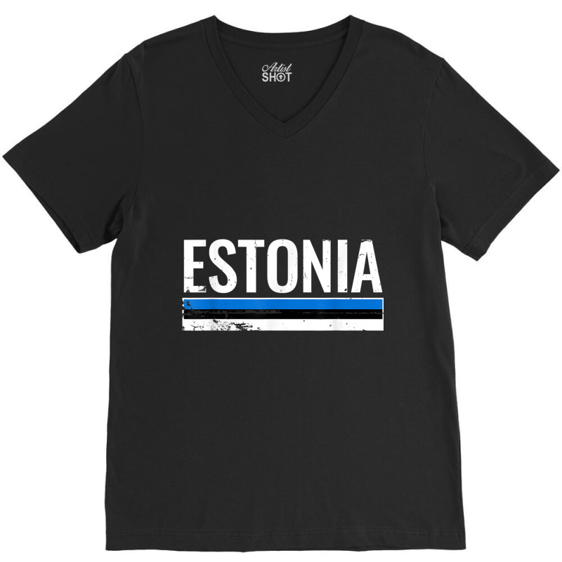 Estonia Proud Estonian Flag T Shirt V-neck Tee | Artistshot