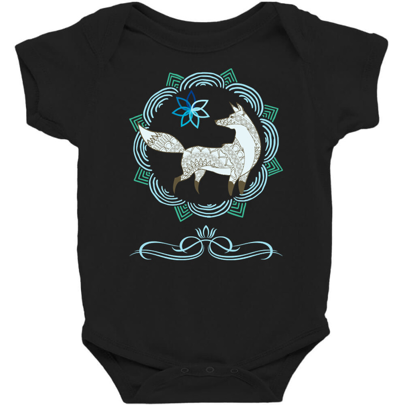 Mandala Fox, Mandala Fox Art, Mandala Fox Vintage, Mandala Fox Paintin Baby Bodysuit by SHOPERX5 | Artistshot