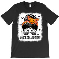 Coordinator Messy Bun Spooky Pumpkin Women Halloween Costume T Shirt T-shirt | Artistshot