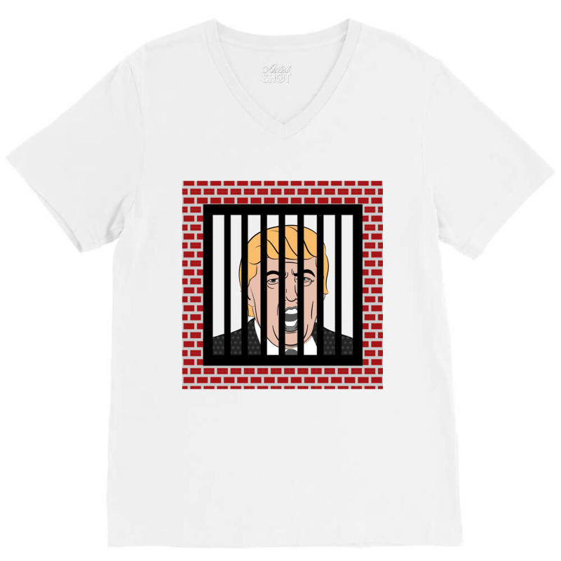 Jail Trump, Lock Trump Up, Trump In Prison, Dump Trump Long Sleeve T S V-neck Tee | Artistshot