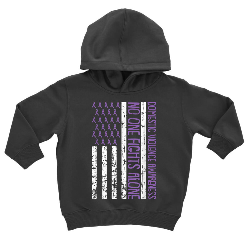 No One Fight Alone American Flag Domestic Violence Awareness T Shirt Toddler Hoodie by cm-arts | Artistshot