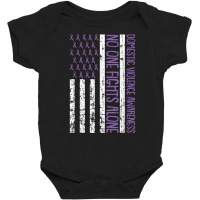 No One Fight Alone American Flag Domestic Violence Awareness T Shirt Baby Bodysuit | Artistshot