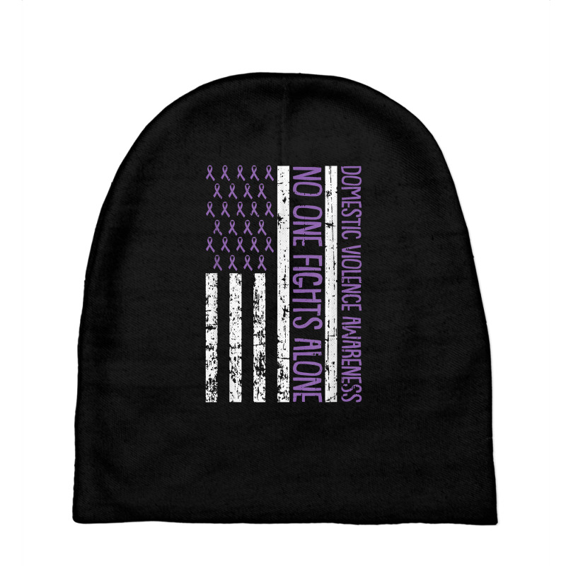 No One Fight Alone American Flag Domestic Violence Awareness T Shirt Baby Beanies by cm-arts | Artistshot