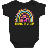 Read Teacher Rainbow Leopard Reading Is My Jam T Shirt Baby Bodysuit | Artistshot