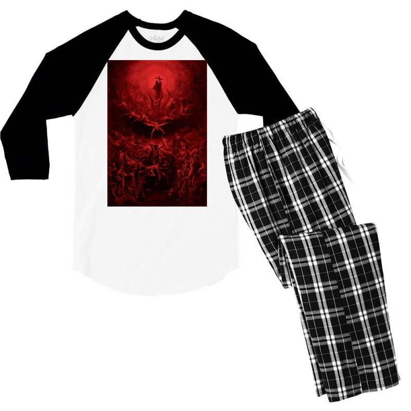 Occult Gothic Dark Satanic Unholy Witchcraft Grunge Emo Goth Long Slee Men's 3/4 Sleeve Pajama Set by cm-arts | Artistshot