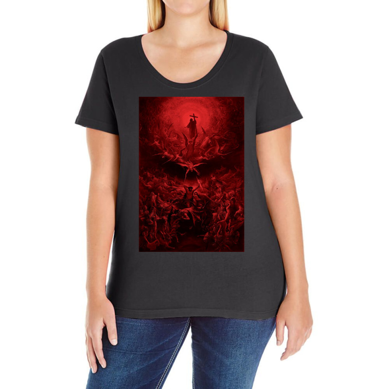 Occult Gothic Dark Satanic Unholy Witchcraft Grunge Emo Goth Long Slee Ladies Curvy T-Shirt by cm-arts | Artistshot