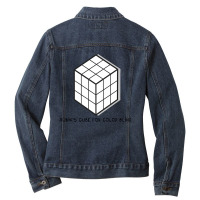 Rubik's Cube Blind, Rubik's Cube Blind Vintage, Rubik's Cube Blind Art Ladies Denim Jacket | Artistshot