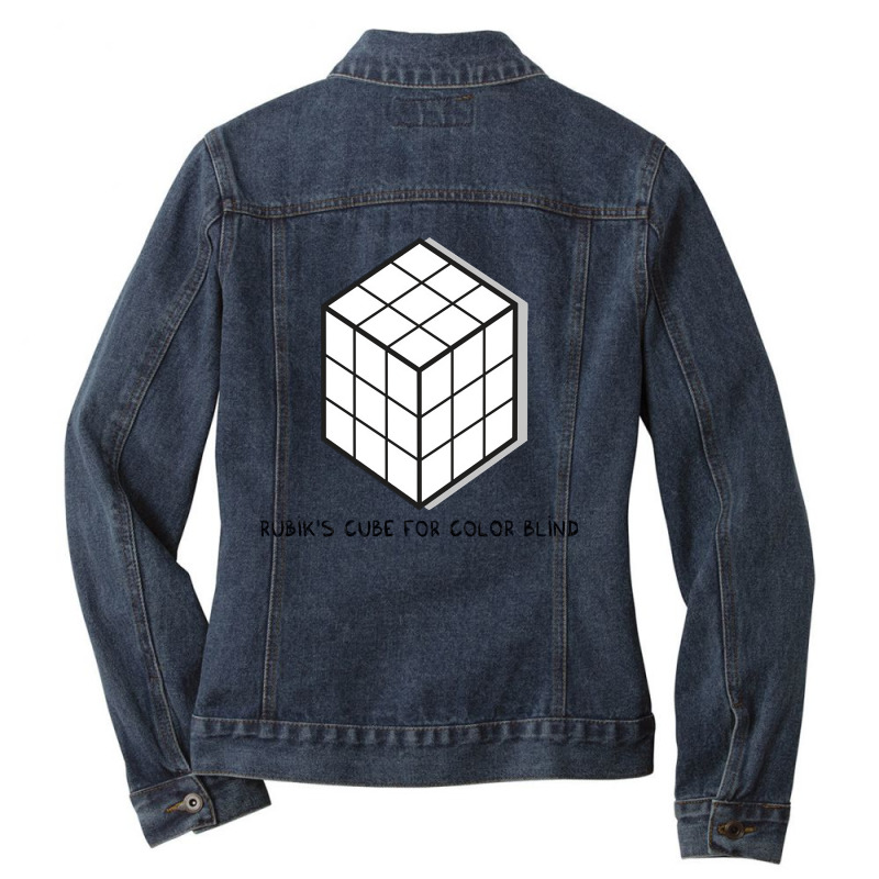 Rubik's Cube Blind, Rubik's Cube Blind Vintage, Rubik's Cube Blind Art Ladies Denim Jacket by SHOPERRRX5 | Artistshot