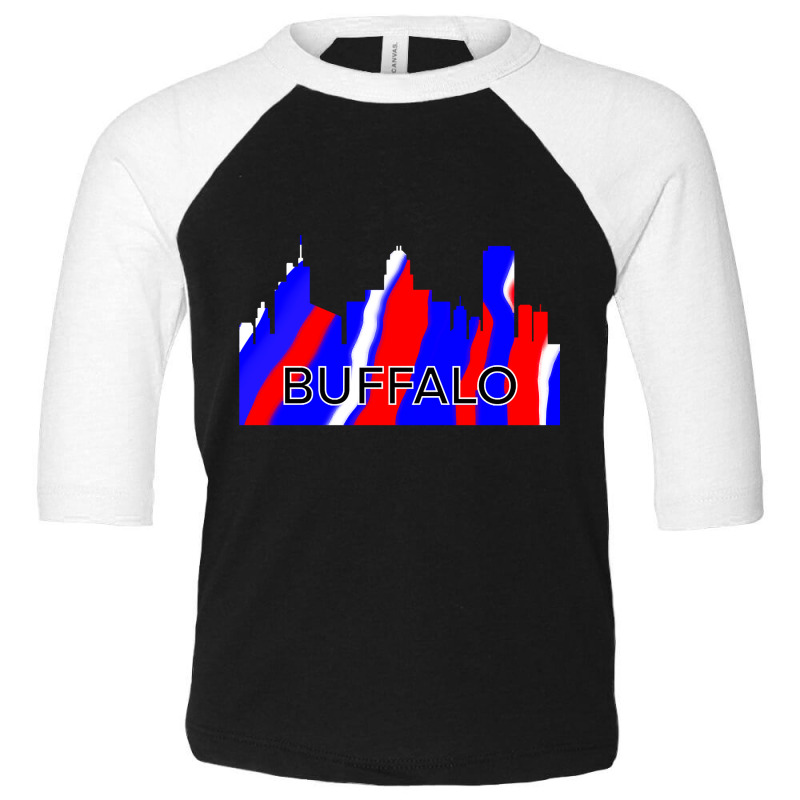 Buffalo Skyline Red White And Blue Toddler 3/4 Sleeve Tee by Bertrand Angulo | Artistshot