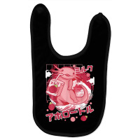 Kawaii Axolotl Drinking Strawberry Milkshake Japanese Otaku T Shirt Baby Bibs | Artistshot