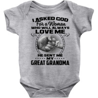 I Asked God For A Woman Who Will Always Love Me He Sent Me T Shirt Baby Bodysuit | Artistshot