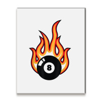 Snooker Billiard Black Eight 8 Ball On Fire T Shirt Metal Print Vertical | Artistshot