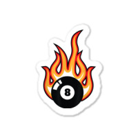 Snooker Billiard Black Eight 8 Ball On Fire T Shirt Sticker | Artistshot