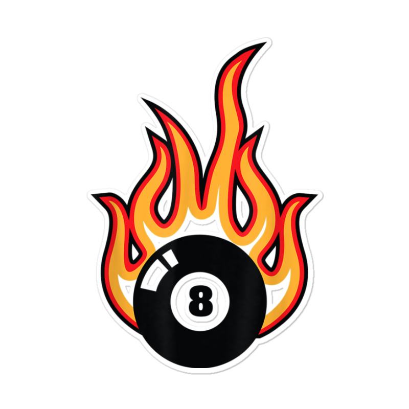 Snooker Billiard Black Eight 8 Ball On Fire T Shirt Sticker | Artistshot