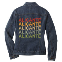 Retro Alicante, Spain Travel, Spain Pride, Alicante Zip Hoodie Ladies Denim Jacket | Artistshot