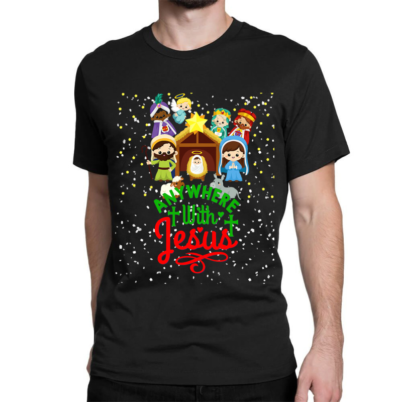 Christian Christmas Nativity Holy Night Birth Jesus Christ Religious 2 Classic T-shirt by coolquirrell | Artistshot