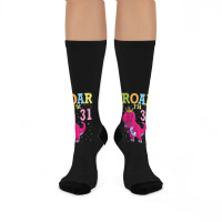 King Dinosaur Dance Happy My Birthday Roar I'm 31 Years Old Crew Socks | Artistshot