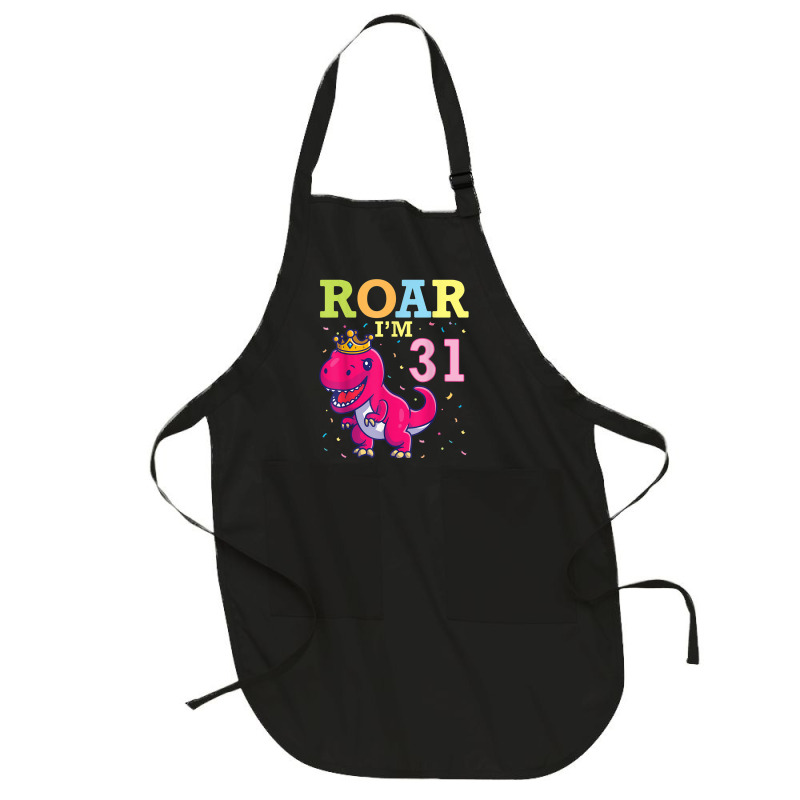 King Dinosaur Dance Happy My Birthday Roar I'm 31 Years Old Full-length Apron | Artistshot