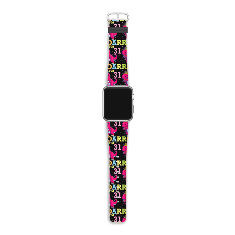 King Dinosaur Dance Happy My Birthday Roar I'm 31 Years Old Apple Watch Band | Artistshot