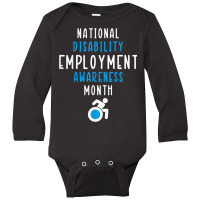 National Disability Employment Awareness Month Pride Support T Shirt Long Sleeve Baby Bodysuit | Artistshot