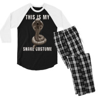 Easy Halloween Costume With Scary King Cobra Snake Skull Men's 3/4 Sleeve Pajama Set | Artistshot