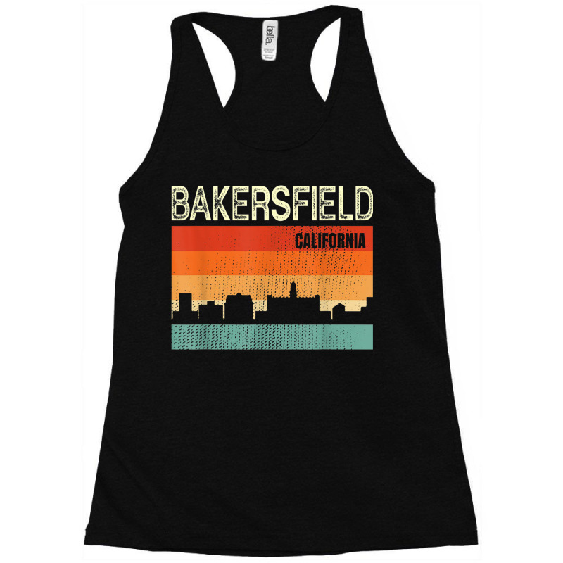 Bakersfield California Town Skyline Racerback Tank by Color | Artistshot