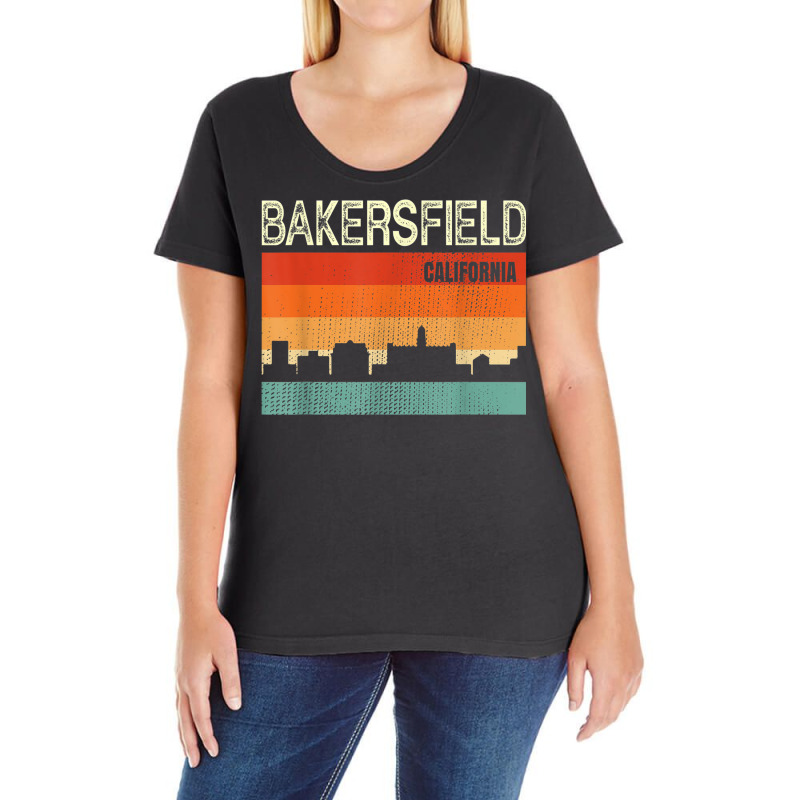 Bakersfield California Town Skyline Ladies Curvy T-Shirt by Color | Artistshot